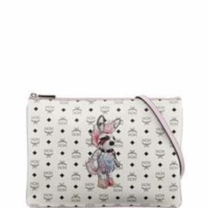 MCM Visetos Medium Punk Rabbit Crossbody White Pouch